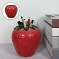thumbnail image 2 of Decorative Resin Vase Strawberry Shaped Flower Pot Desktop Ornament Novelty Flower Vases Desktop Crafts for Livingroom , Small, 2 of 9