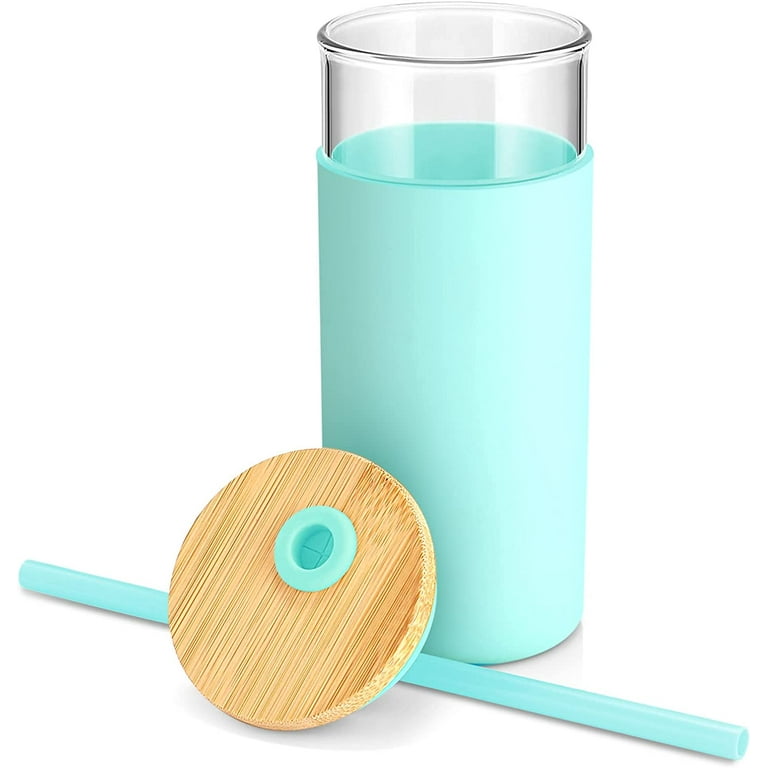 20 Oz Glass Cups With Bamboo Lids And Straws,2 Pcs Glass Tumbler With  Silicone Protective Sleeve,Can Shaped Drinking Glasses,Glass Water Bottle  With B - Yahoo Shopping