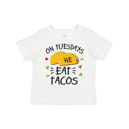 

Inktastic On Tuesdays We Eat Tacos with Tacos Illustration Gift Toddler Boy or Toddler Girl T-Shirt