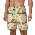 thumbnail image 1 of Balery Dachshund Dog And Flower Bañador para hombre, shorts de playa de secado rápido con entrepierna y forro de compresión-3X-Large, 1 of 6