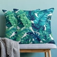 thumbnail image 2 of Tropical Pillow Covers 18x18 Set of 2, Green Palm Leaves Tropical Throw Pillow Covers Cotton Square Summer Cushion Case for Couch Sofa Outdoor Home Decor, 2 of 6