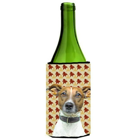 Fall Leaves Jack Russell Terrier Wine bottle sleeve Hugger