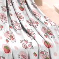 thumbnail image 3 of White Cow Strawberry Pattern Blanket,Comfortable Soft Lamb Wool Throw Blanket,All Season,Warm Lightweight Blankets for Sofa Bed Couch Living Room Chair,30"x40", 3 of 4