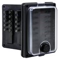 thumbnail image 1 of True Mods Caja de fusibles impermeable de 10 vías para automoción [fusibles de cuchilla ATC/ATO] [250 amperios] [hasta 25 A por enchufe] [indicador LED] [12 V - 32 V CC] bloque de fusibles marinos aut, 1 of 1