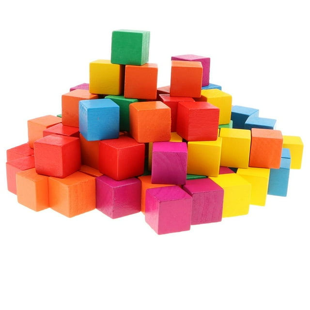 100 Unids Juguete Montessori de de Construcción de Números Gráficos Creativo para Baoblaze Bloques de construcción de madera para niños