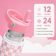 thumbnail image 3 of Botella SANDJEST Kids de acero inoxidable con aislamiento de 350 ml, color rosa, 3 of 7