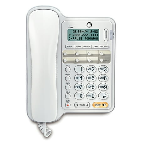 AT&T CL2909 Standard Phone - White (Best Corded Phone With Answering Machine)