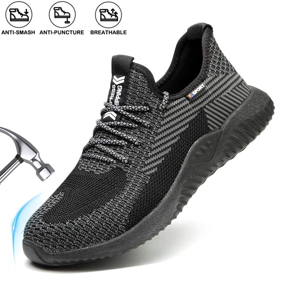 Sogetch Steel Toe Shoes for Men Women Lightweight Non Slip Industry Contstruction Work Shoes