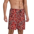 thumbnail image 2 of Fotbe Vintage Red Paisley Pantalones Cortos de Pijama para Hombre, Ropa de Dormir, Pantalones de Pijama Cortos para Hombre-XX-Large, 2 of 6
