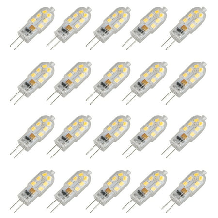 EEEkit G4 LED Light Bulb, AC DC 12V Crystal Bulbs, 12-LED G4 Bi-pin Base, 1.5 Watt Daylight 6000K Equivalent to 15W T3 Halogen Track Bulb Replacement LED Bulbs (10