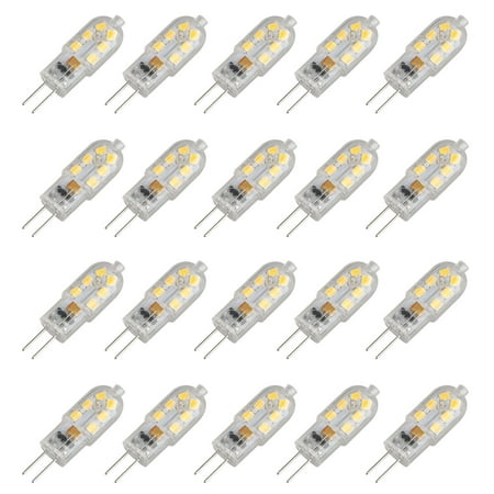 12v Ac Led Bulbs - EEEkit G4 LED Light Bulb, AC DC 12V Crystal Bulbs, 12-LED G4 Bi-pin Base, 1.5 Watt Daylight 6000K Equivalent to 15W T3 Halogen Track Bulb Replacement LED Bulbs (10 Pack)