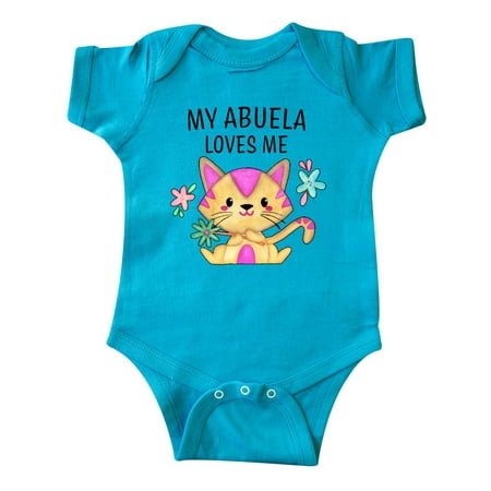 

Inktastic My Abuela Loves Me with Cute Kitten and Flowers Gift Baby Boy or Baby Girl Bodysuit