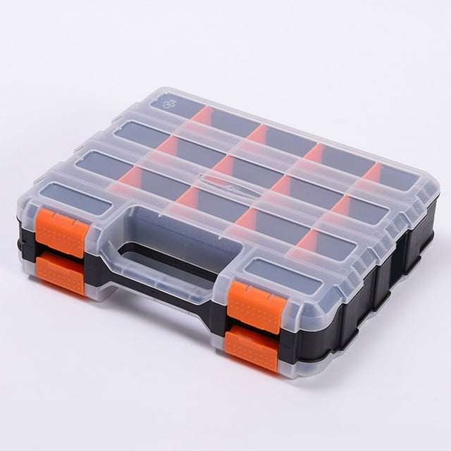 Double Portable Tool Organizer for Hardware Accessories and Electronic Components Storage
