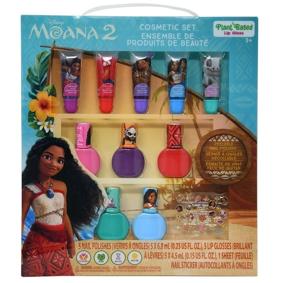 Disney Moana Lip & Nail Cosmetic Set in Box, Girls Party Favors