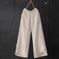 thumbnail image 2 of Soyumi Womens High Waisted Cargo Pants Y2K Baggy Wide Leg Casual Stretchy Jeans for Women Streetwear Pull On Trousers Pants, Beige, 2 of 4