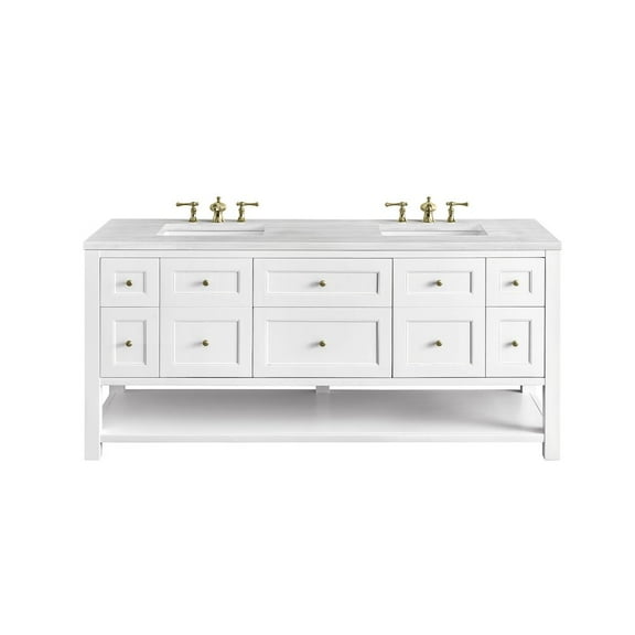 James Martin Vanities 330-V72-3Af Breckenridge 72" Free Standing Double Basin Poplar Wood