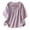 Purple, variant on Womens Summer Tops Leisure Loose Embroidered V-Neck Strap Hem Split Sleeve Top,Sizes M-2XL