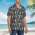thumbnail image 5 of Goofa Colorful Mushrooms Hawaiian Shirt for Men, Unisex Summer Beach Casual Short Sleeve Button Down Shirts,Aloha Tropical Floral print shirt-, 5 of 9