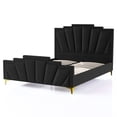 thumbnail image 2 of Furniture of America Gatsby Fabric Panel Bed, Black, King, 2 of 10
