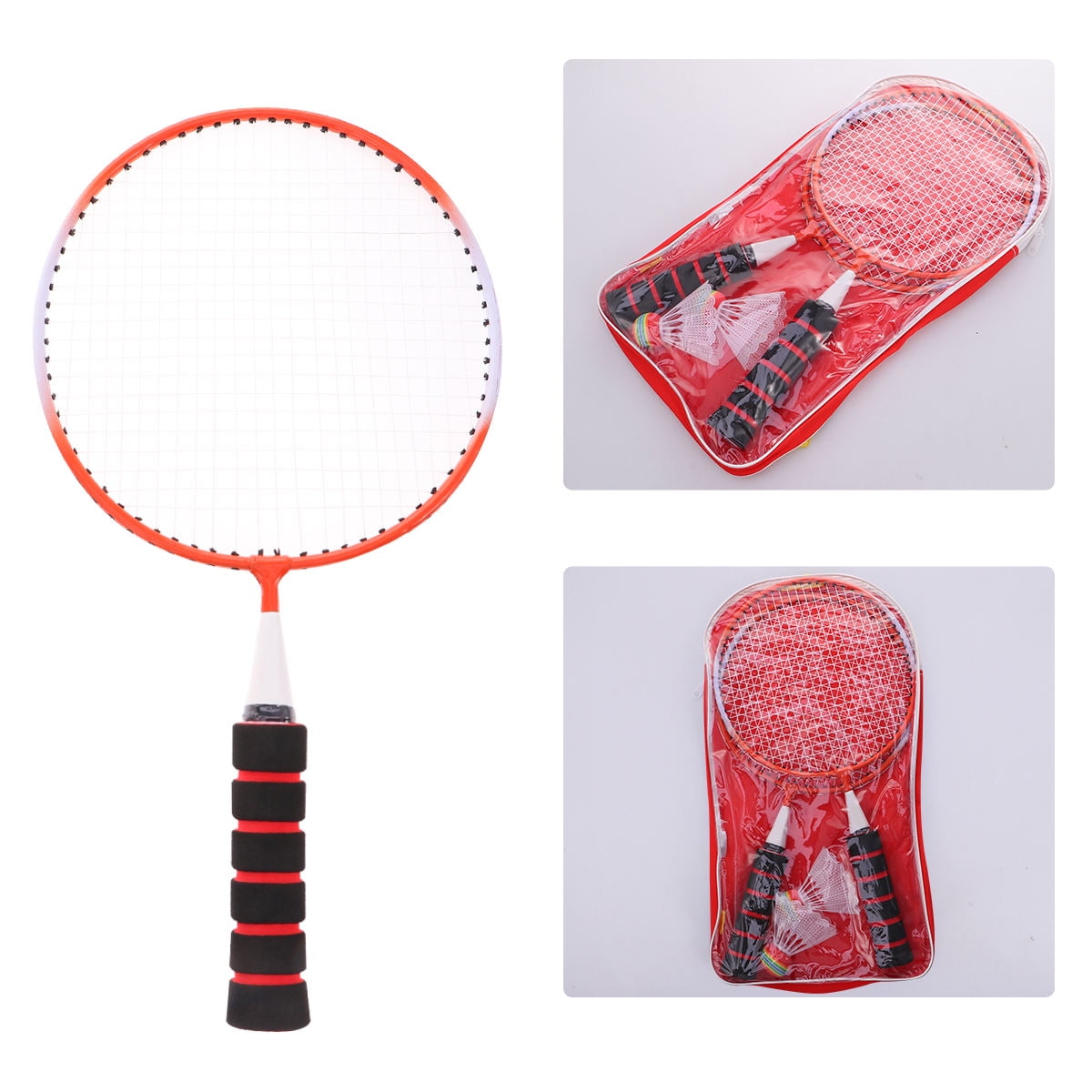 PENIKOKO 1Set Light Badminton Racket Orange Durable Alloy and Nylon for Outdoor Sports Use