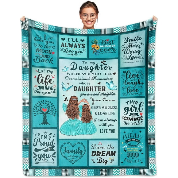 XZYG Cadeaux pour Fille de la Part de Maman Cadeaux pour Fille de la Part des Mères Cadeaux d'Anniversaire pour Fille Idées de Cadeaux d'Anniversaire pour Fille pour Adulte Remise des Diplômes Noël à Ma Fille Couverture (40*50 Pouces)