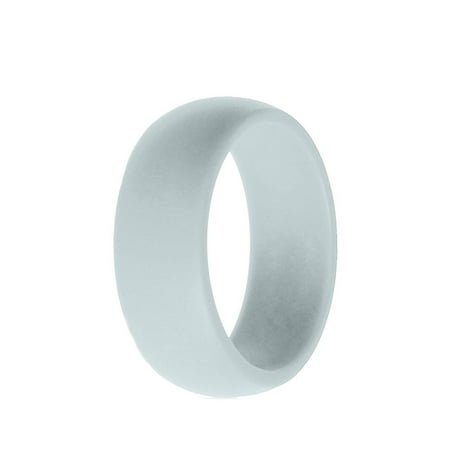 Black And Gray 1s EEEKit Silicone Wedding Ring, Men Women Rubber Flexible Band Gym Sport Outdoor Gifts, Multi-Color Silicone Rubber Bands for Anniversary, Birthday ( size 12, Black/Silver/Blue/Gray/Deep Gray) ()