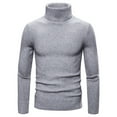 thumbnail image 3 of Tejiojio Men's and Big Men's Classic Tops Clearance Men Solid Turtleneck Casual Slim Fit Pullover Warm T-shirt Bottoming Shirt, 3 of 7