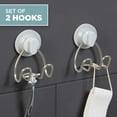 thumbnail image 2 of Zenna Home Rustproof Shower Storage Hooks, Set of 2, Adhesive or Suction Mount, Stainless Steel, 2 of 6