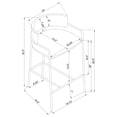 thumbnail image 4 of Comstock Upholstered Low Back Stool Grey and Gold, 4 of 4
