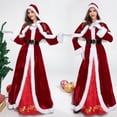 thumbnail image 3 of Disfraz navideño europeo y americano Vestido navideño de manga larga para mujer Papá Noel engrosado con chal Vestido de reina navideña, 3 of 5