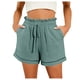thumbnail image 1 of Pantalones cortos de playa de cintura alta y pierna ancha para mujer - Color liso, corte holgado con bolsillos, 1 of 6
