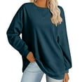 thumbnail image 2 of RUTAYY Women's Sweatshirt Oversized Casual Long Sleeve Tops Lightweight Pullover Crewneck Sweatshirt Blue, 2 of 8