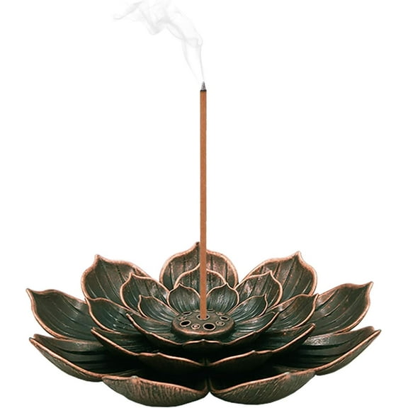 Lotus Detachable Ash Catcher for Meditation Yoga Spa, Vintage Craftsmanship, Metal Home Decor, Incense Holder for Sticks with Easy Clean Design