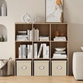 thumbnail image 4 of Anhdah 9 Cube Storage Organizer, Cube Bookcase Closed Back Panel Bedroom, Living Room, Home Office, Closet Bookshelves White Oak, 4 of 7