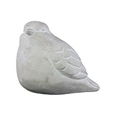Urban Trends Collection: Cement Bird Figurine Washed Washed Concrete Finish White 6"