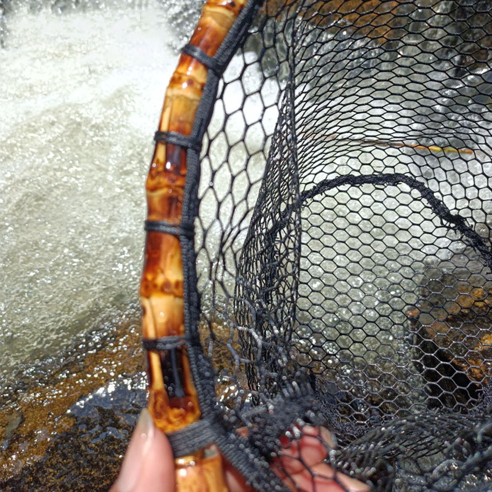 Fishing Gear Fly Fishing Net With Release Lightweight Trout Net With Wooden Handle Frame Rubber Coated Mesh Landing For Catch And Release