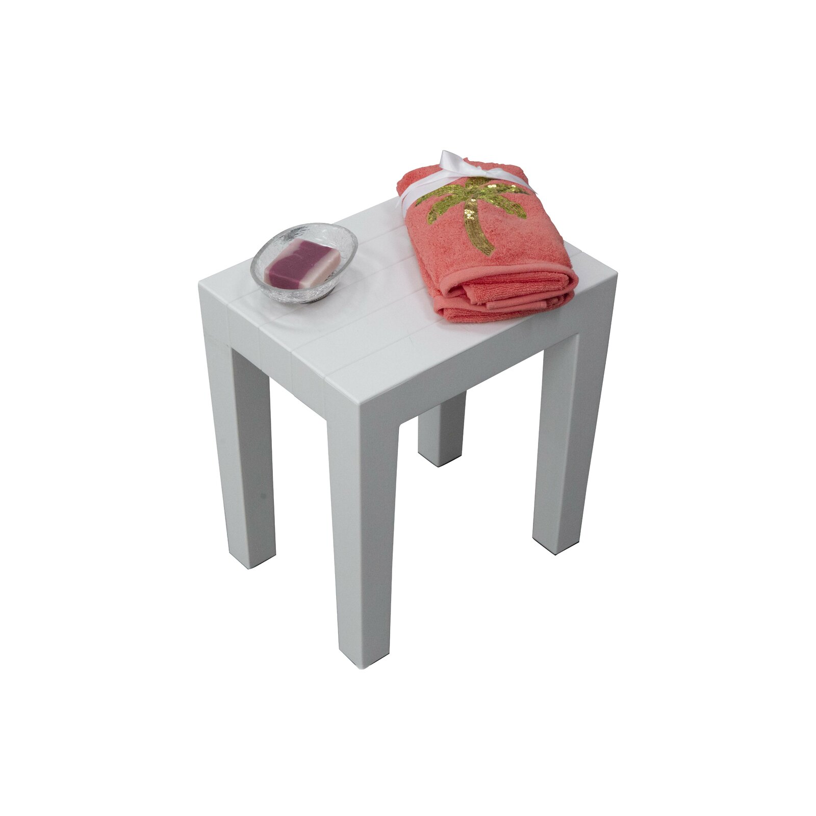 Indestructible 15Inch Bathroom Stool in Grey