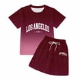 thumbnail image 4 of Shachafan Gradient Letter Print Summer Outfits For Kids Boys And Girls Casual Two Piece Home Baby, 4 of 5
