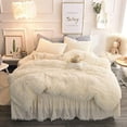 thumbnail image 2 of Homore Fashional Shaggy Faux Fur Throw Blanket for Kids and Adult, 60" x 80" , Cream White, 2 of 8