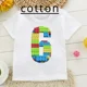 thumbnail image 2 of Camiseta de algodón para niños, camiseta con estampado digital de bloques de construcción para cumpleaños, ropa bonita para niños con nombre personalizado, camisetas blancas, 2 of 5