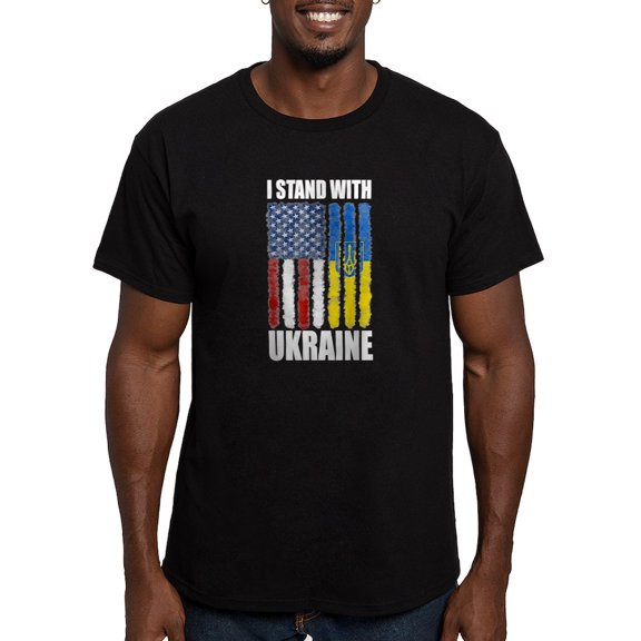 CafePress - Ukrainian Lover I Stand With Ukraine T Shirt - Men's Fitted T-Shirt