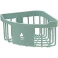 thumbnail image 1 of Cocina Baño Almacenamiento de plástico Triángulo Organizador Estante de ducha Esquina Cesta montada en la pared Caddy con ventosa Verde, 1 of 5