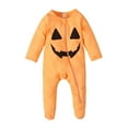 thumbnail image 4 of XUANTAOO Baby Girl Boy Halloween Long Sleeve Romper Casual Pumpkin Baby Outfit Baby Boy Girl Clothes 12-18 Months, 4 of 7