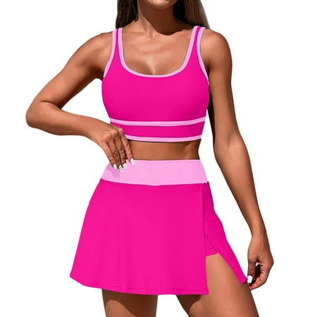 Divhosrg High Waisted Bikini Sets for Women Cheeky  Bikini Sets for Women Tummy Control  Womens Bathing Suit Tops  Womens Swimwear Two Piece  Pink Swimsuits for Women 2025 M