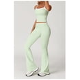 thumbnail image 2 of AEXTO Two Piece Color Block Womens Workout Sets Cross Back Tank Top Matching High Waist Wide Leg Leggings Sets Gym Outfits Activewear, 2 of 5