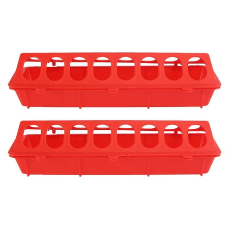 

2PCS Pigeon Long Food Trough Pigeon Cage Food Trough Anti-spill Food Box (Red)