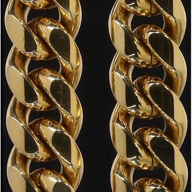 Real 24k gold cuban hotsell link chain