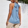 thumbnail image 4 of RMGVDSD Womens Tank Tops Sleeveless Tie Neck Spring Summer Tops Loose Casual Halter Tank Top Solid Color Tie Back Blouses Trendy Clothes Versatile Tees, 4 of 6