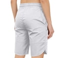 thumbnail image 4 of WULMLEO Women's Drawstring Hiking Shorts 8" Quick Dry Lightweight Athletic Shorts with Pockets Outdoor Golf Active Cloth Light Gray L, 4 of 6