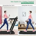 thumbnail image 4 of Gymax 2 in 1 Folding Treadmill 2.25HP Running Machine w/ Dual Display APP Control Black, 4 of 9